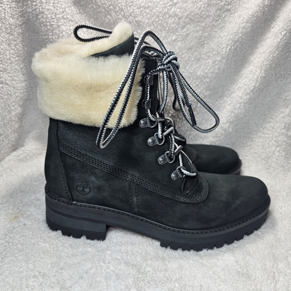 TIMBERLAND Women's Courmayeur Valley Women's Shearling Lined Boots Black A1RPD - Picture 5 of 12